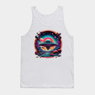 UFOs circle in the galaxy Tank Top